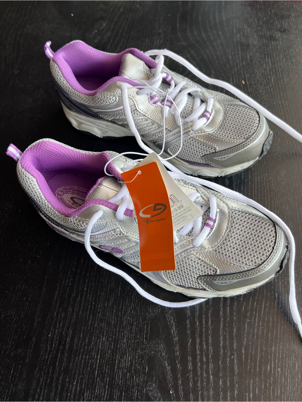 (Original $19.99) C9 by Champion Girls Size 5 Purple Silver Mesh Running Shoes